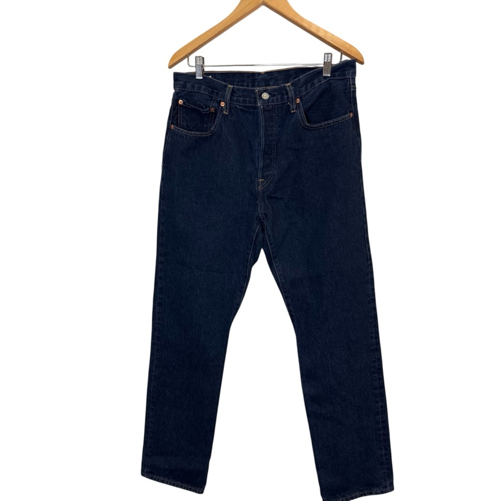 Levi's Premium Dark Blue Straight Leg Button Fly 501 Jeans sz 31/30